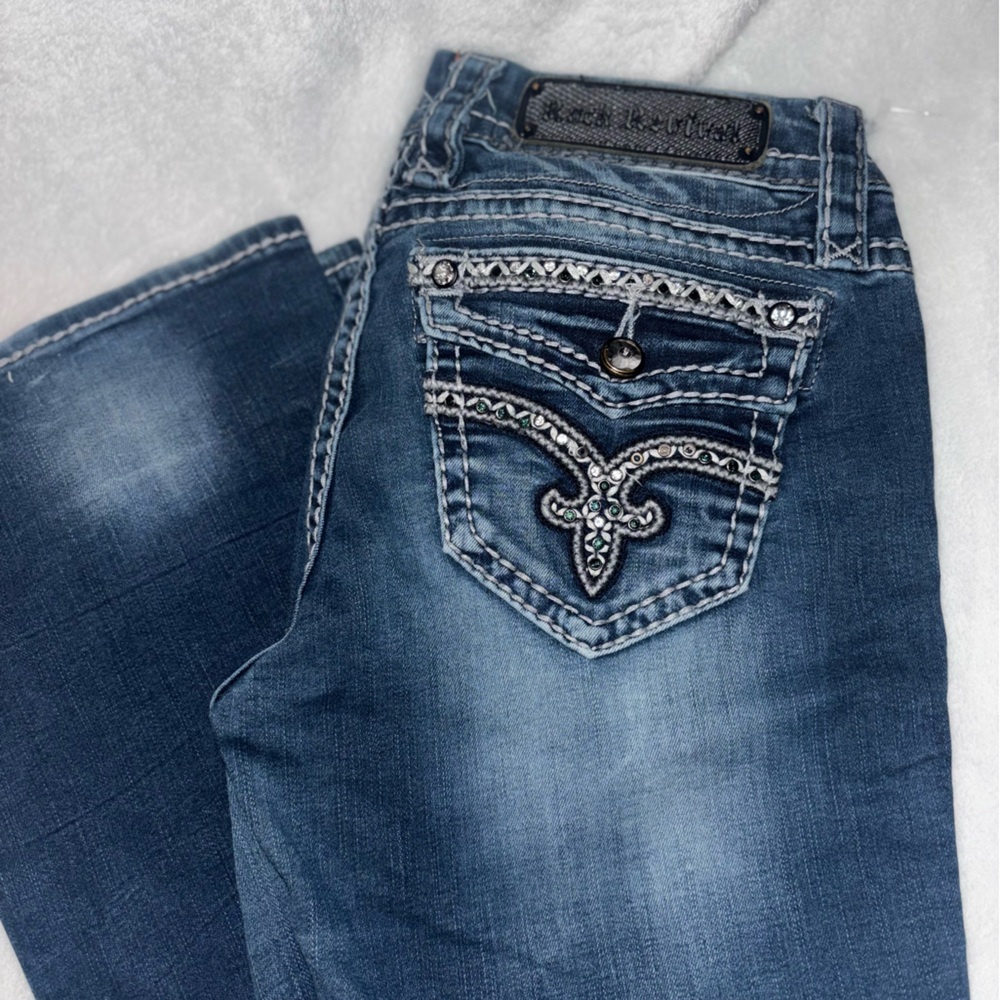 Women’s Rock Revival Dark Blue Embellished Jeans size 28